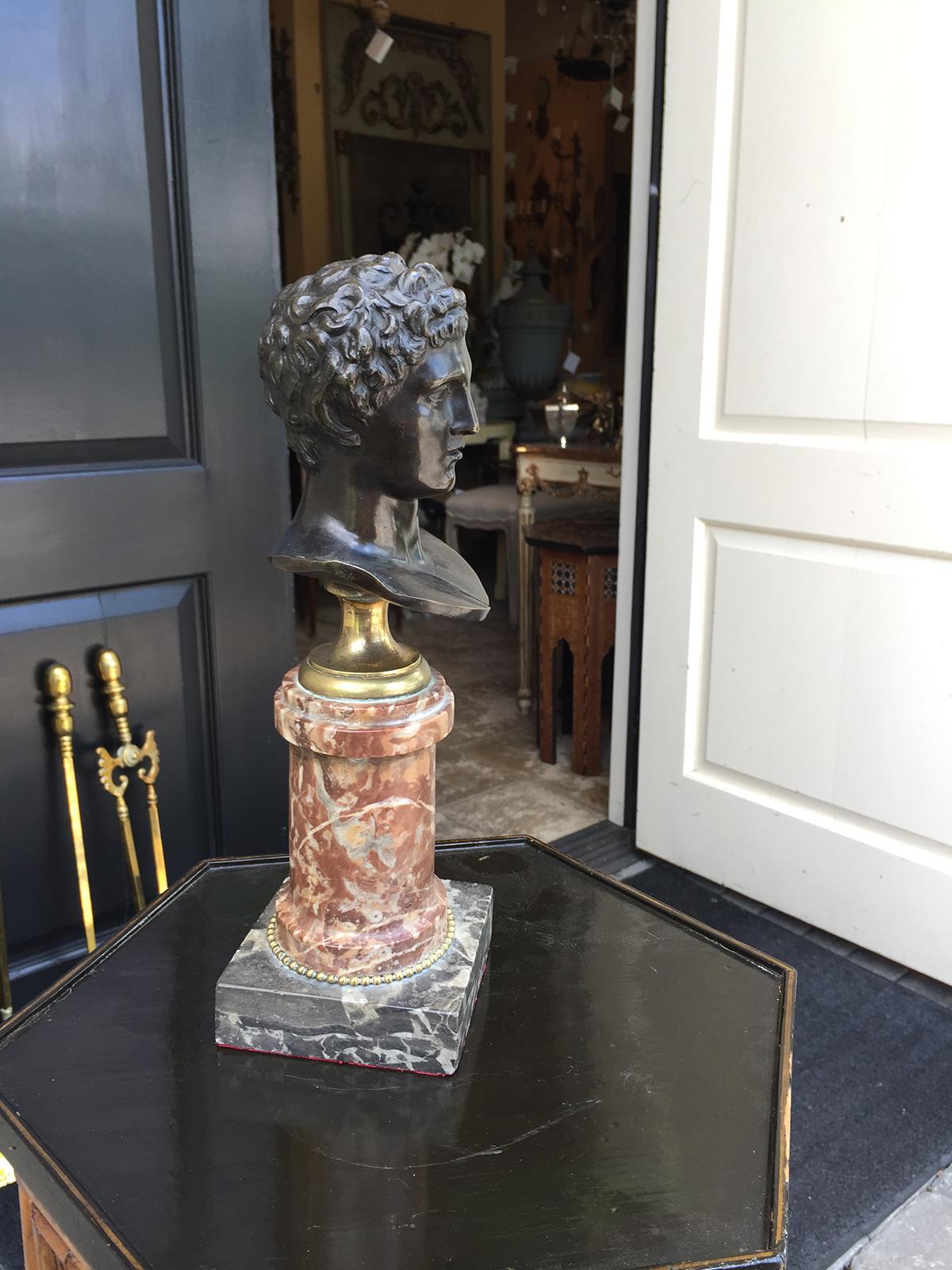 19th Century Bronze Bust of Caesar on Marble Base For Sale 1