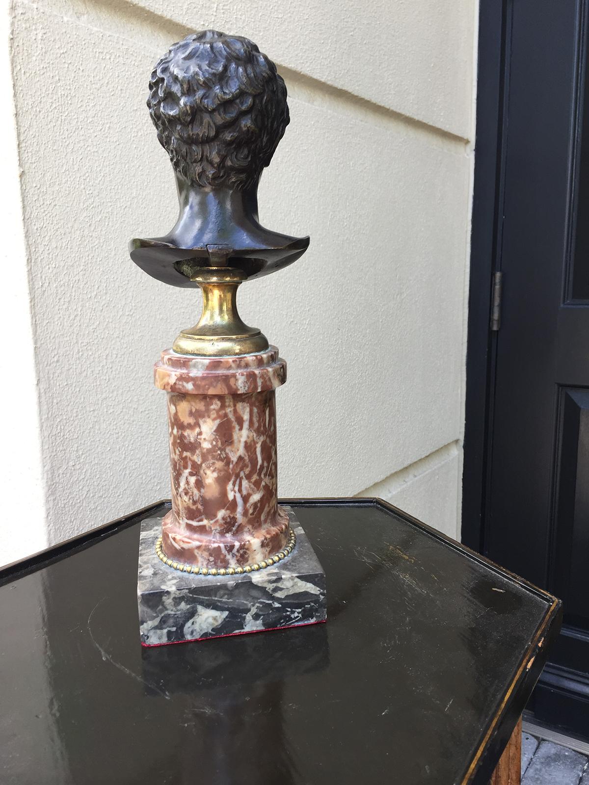 19th Century Bronze Bust of Caesar on Marble Base For Sale 3