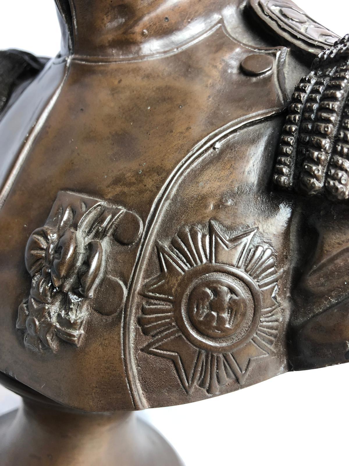 19th Century Bronze Bust of Duke of Wellington, signed Damitie For Sale 4