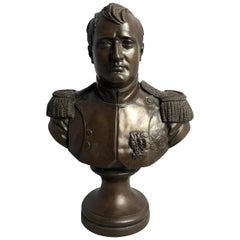 19th Century Bronze Bust of Duke of Wellington, signed Damitie