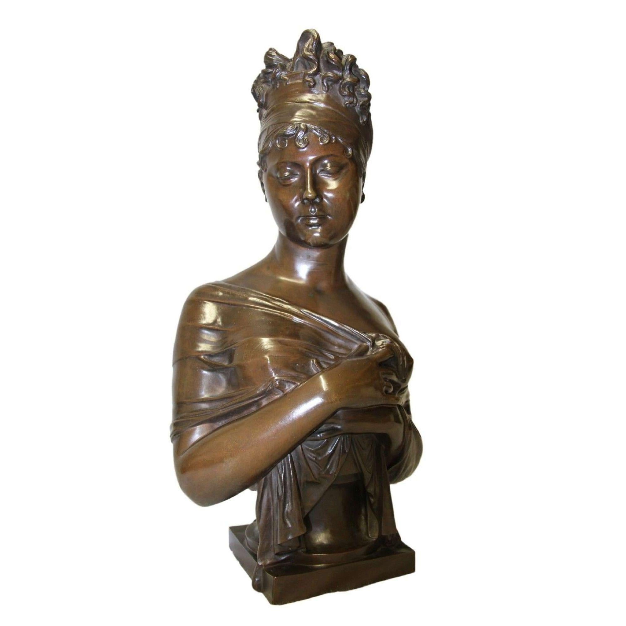 19th Century Bronze Bust of Madame Juliette Recamier, French circa 1860 6