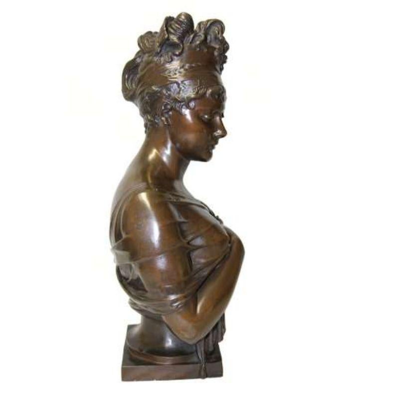 Empire 19th Century Bronze Bust of Madame Juliette Recamier, French circa 1860