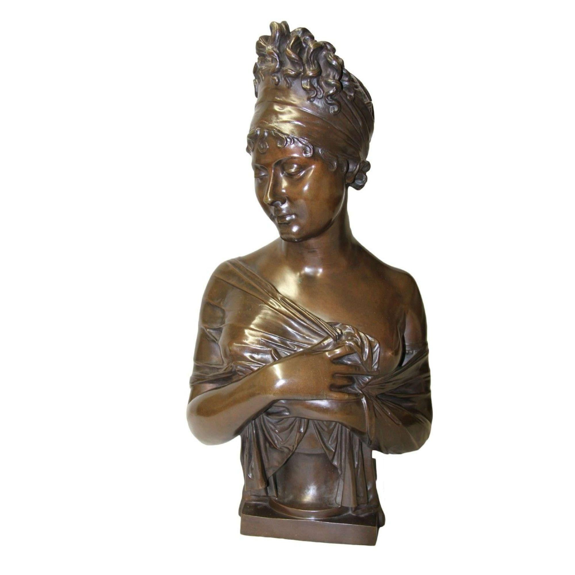 19th Century Bronze Bust of Madame Juliette Recamier, French circa 1860 2