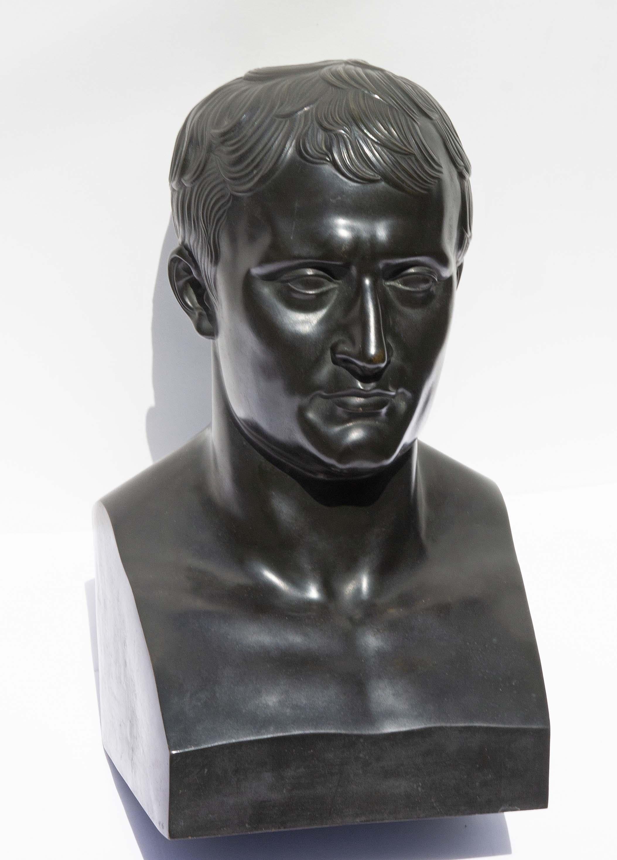 Bronze bust of Napoleon after Canova. 19th century. Fine quality casting. Collection number on back.