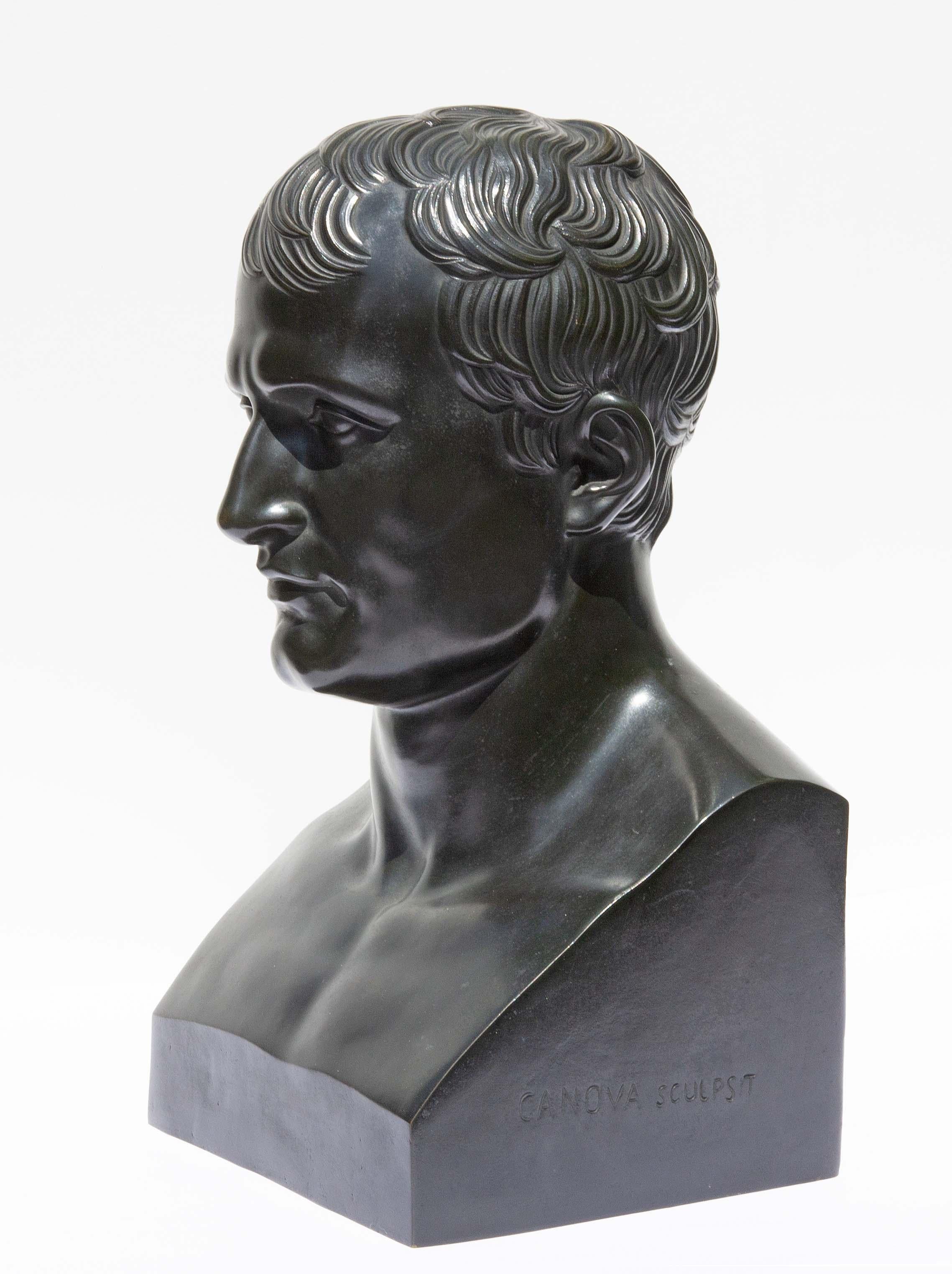 Neoclassical 19th Century Bronze Bust of Napoleon Bonaparte After Antonio Canova