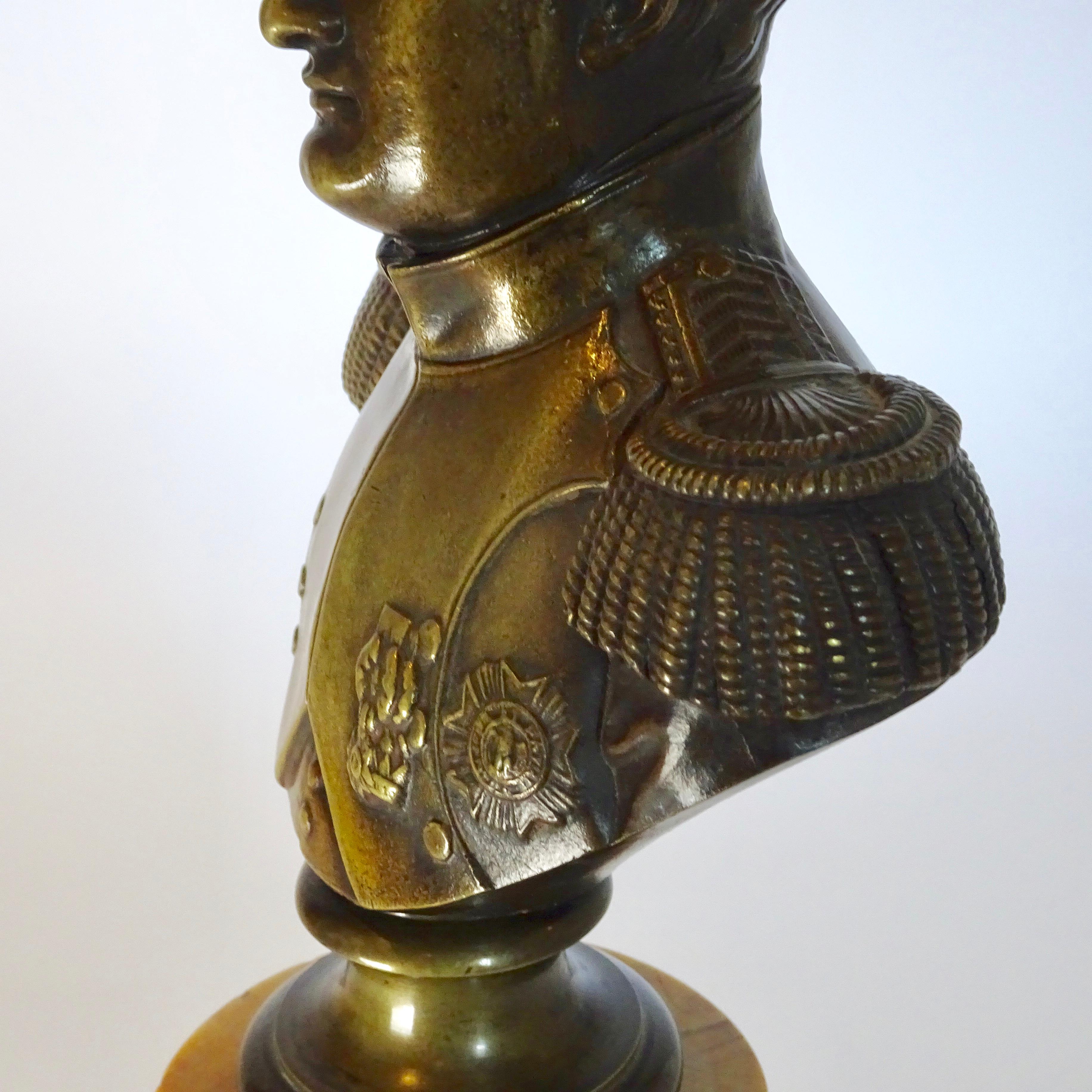 19th Century Bronze Bust of Napoleon Bonaparte Mounted on Marble Base For Sale 6