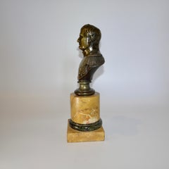 19th Century Bronze Bust of Napoleon Bonaparte Mounted on Marble Base