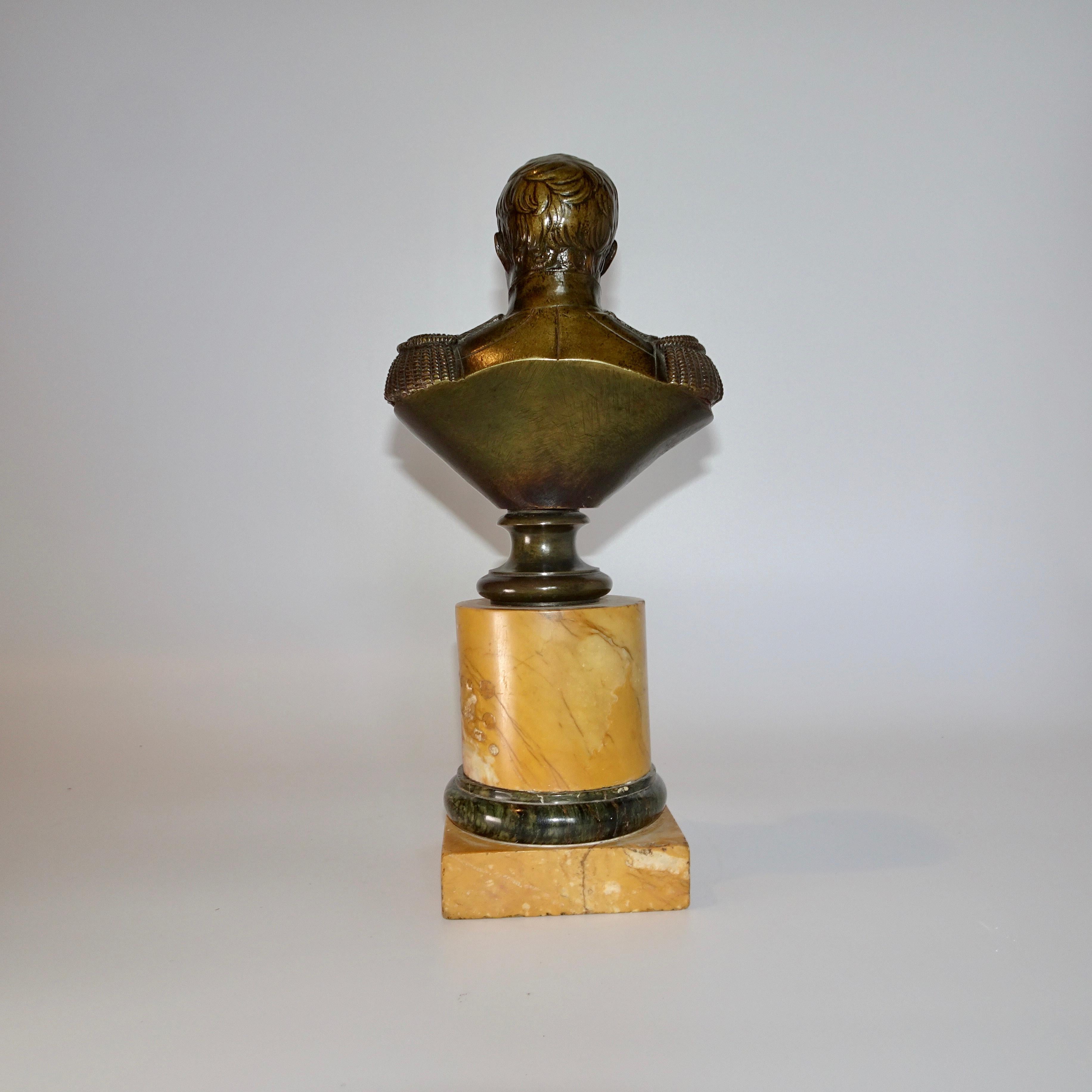 19th Century Bronze Bust of Napoleon Bonaparte Mounted on Marble Base In Good Condition For Sale In Nashville, TN