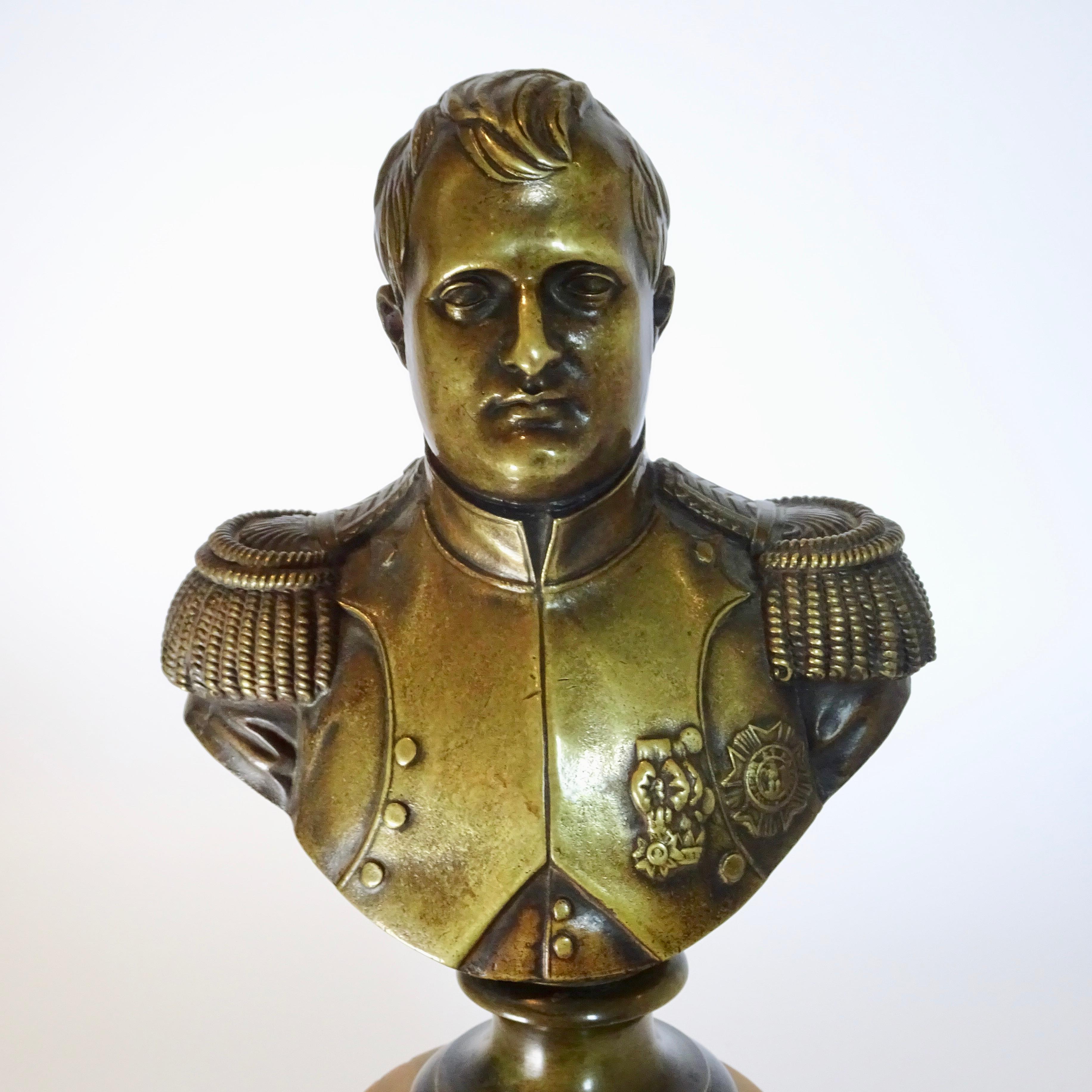 19th Century Bronze Bust of Napoleon Bonaparte Mounted on Marble Base For Sale 5