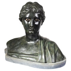 19th-Century Bronze Bust of the Greek Poetess Sappho