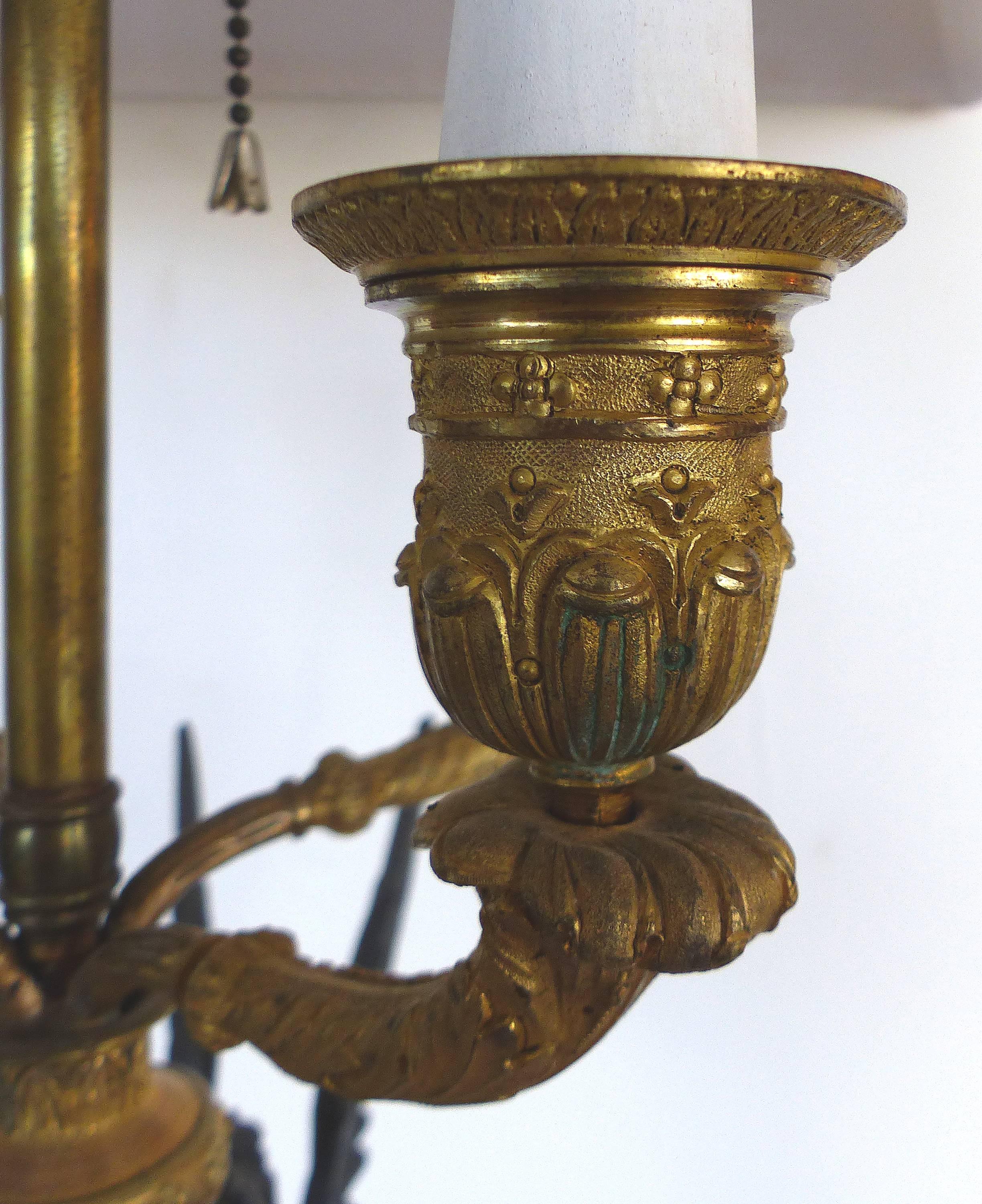 Fine French Empire 19th Century Bronze Candelabras Mounted as Lamps, Pair For Sale 5