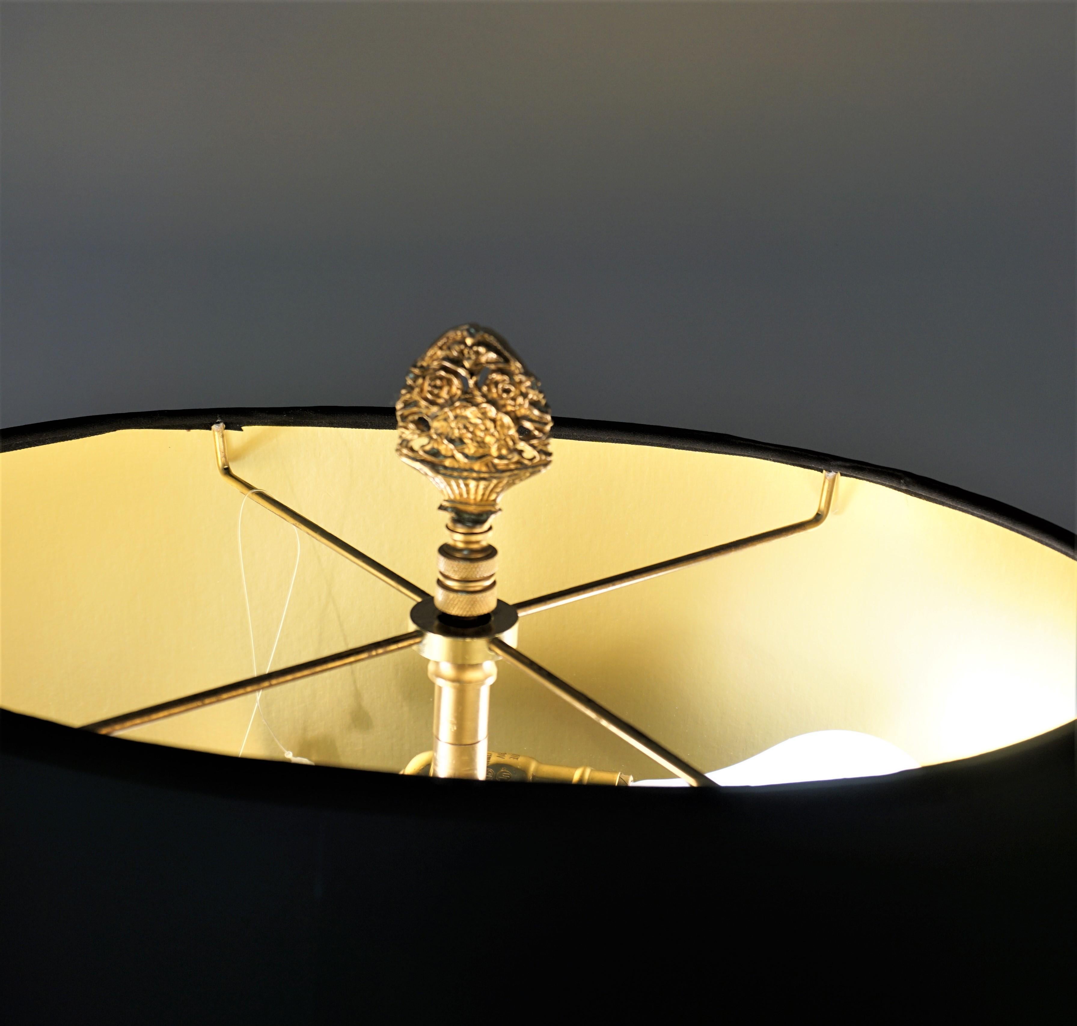 19th Century Bronze Candelabrum Table-Desk Lamp In Good Condition In Fairfax, VA