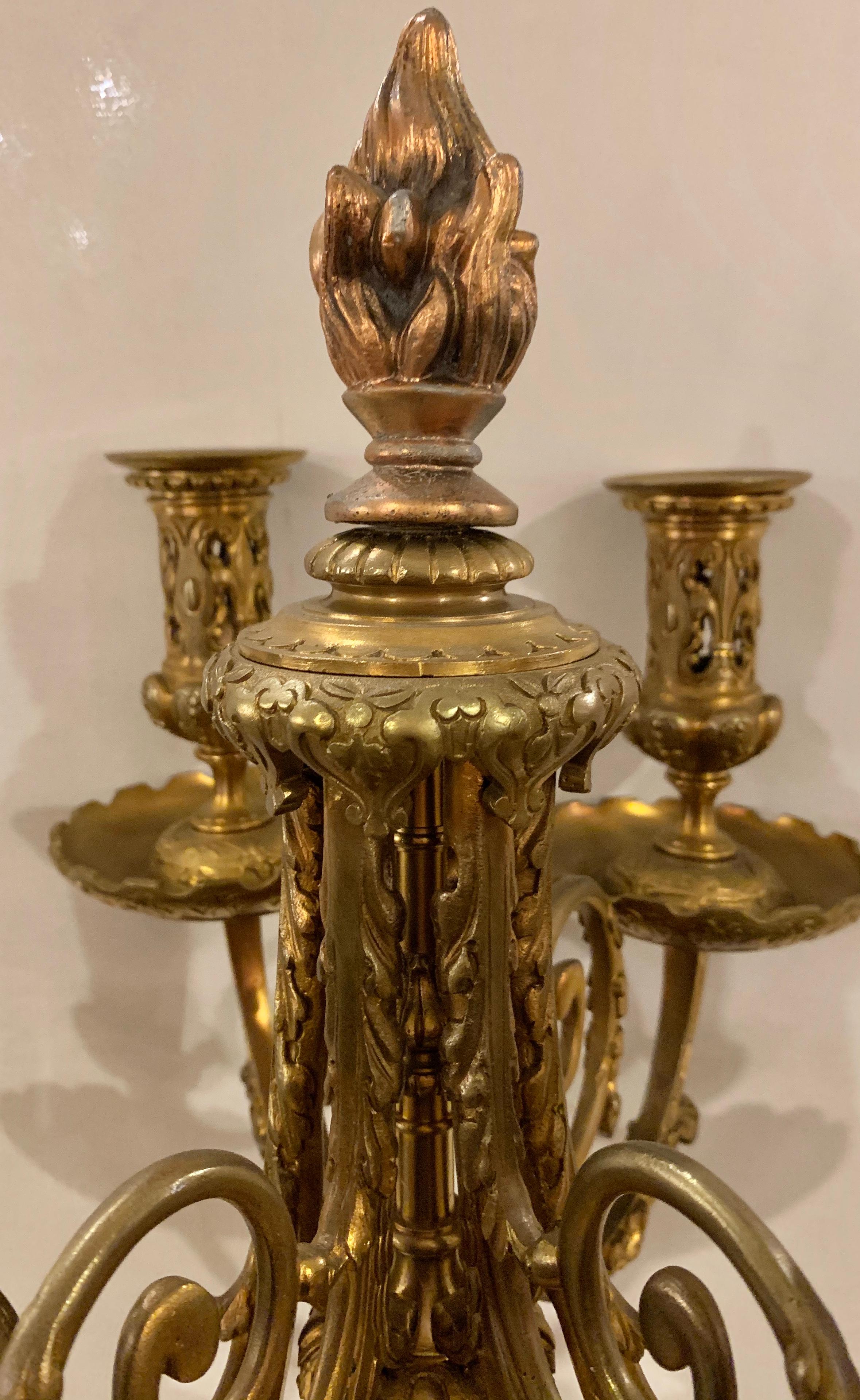 19th Century Bronze Candelabras Barbedienne, French Stamped, a Pair In Good Condition In Stamford, CT