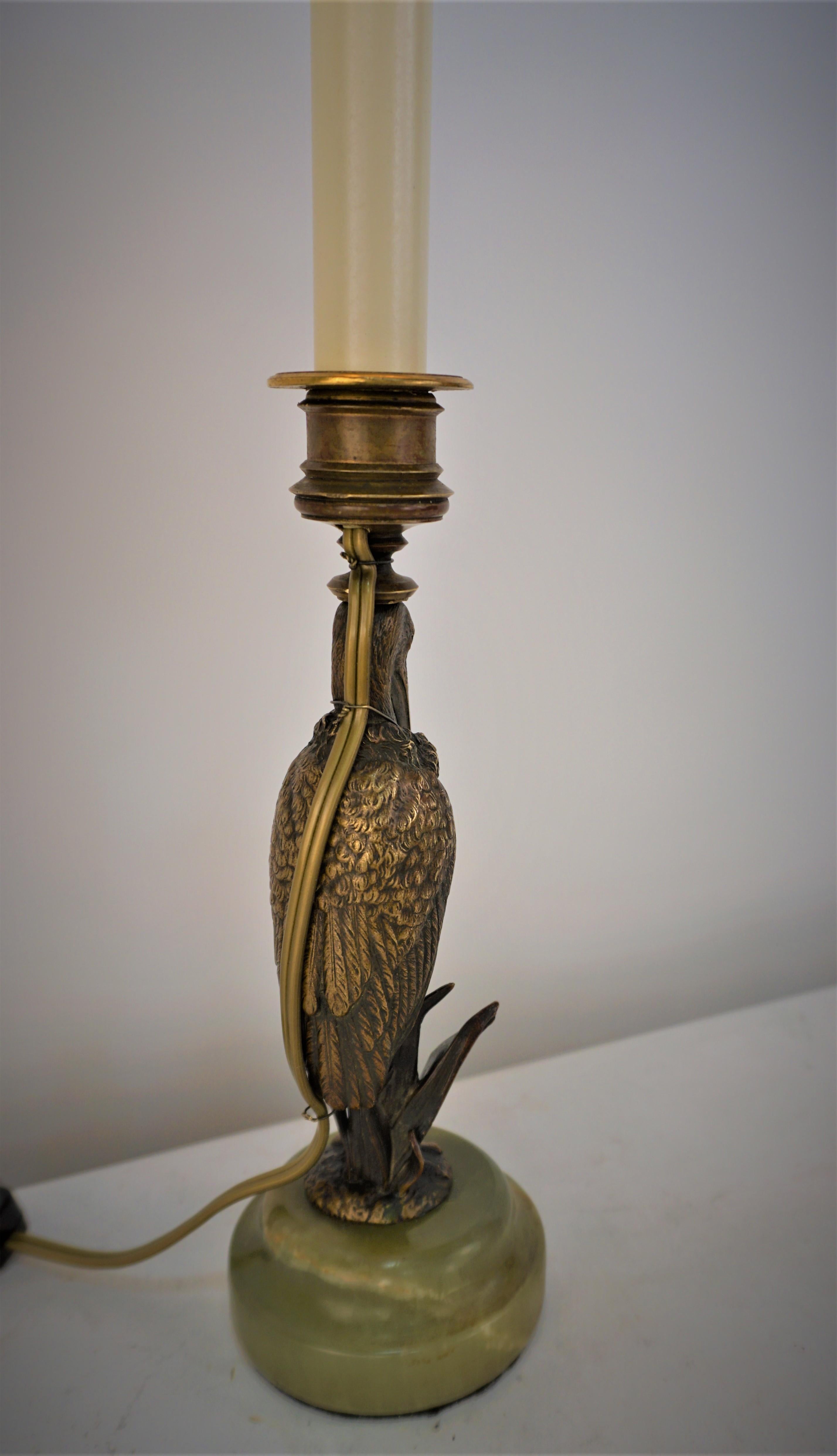 19th Century Bronze Candelsitck Table Lamp For Sale 2