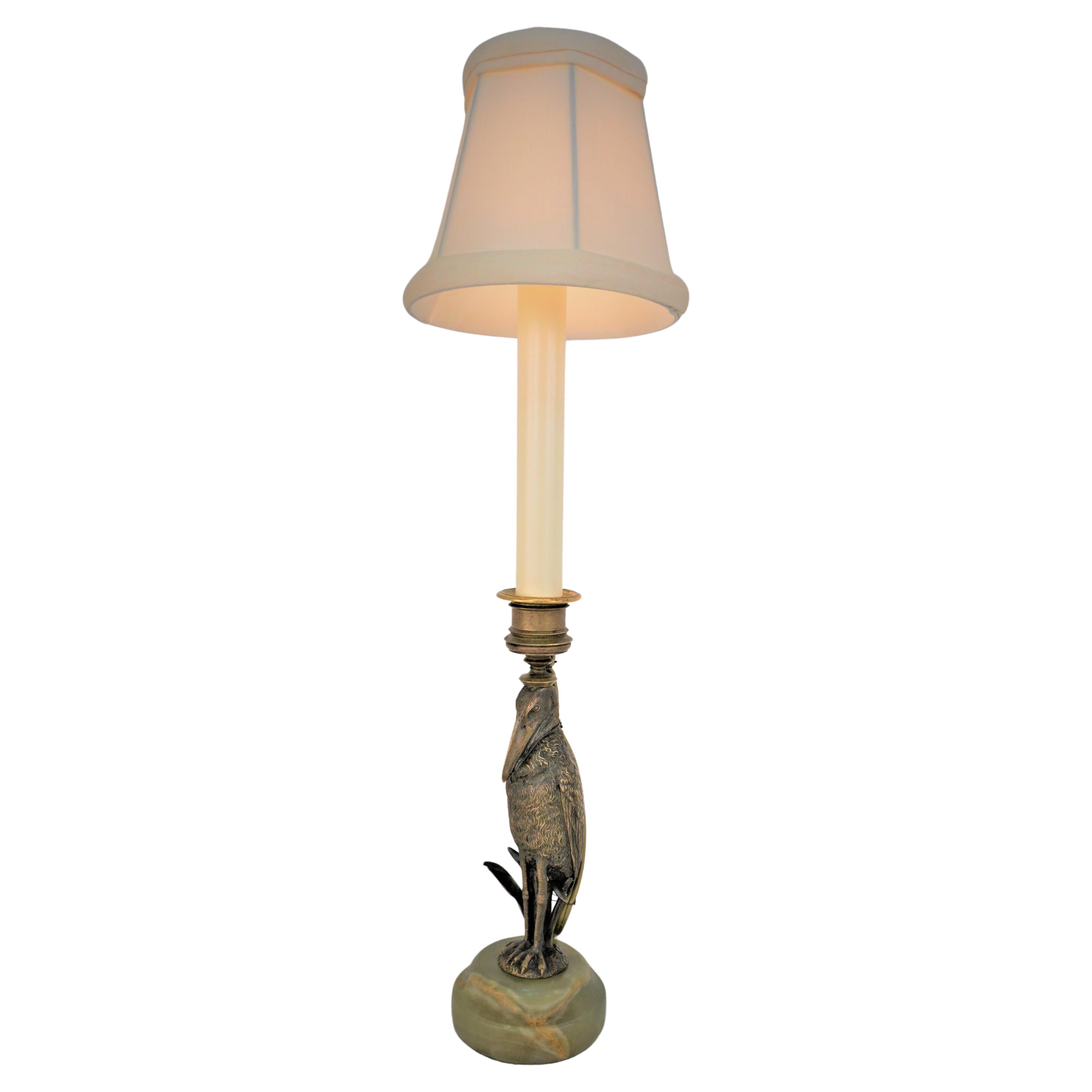 19th Century Bronze Candelsitck Table Lamp For Sale