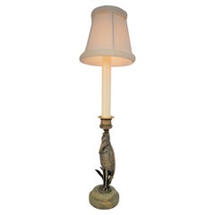 Antique 19th Century Bronze Candelsitck Table Lamp