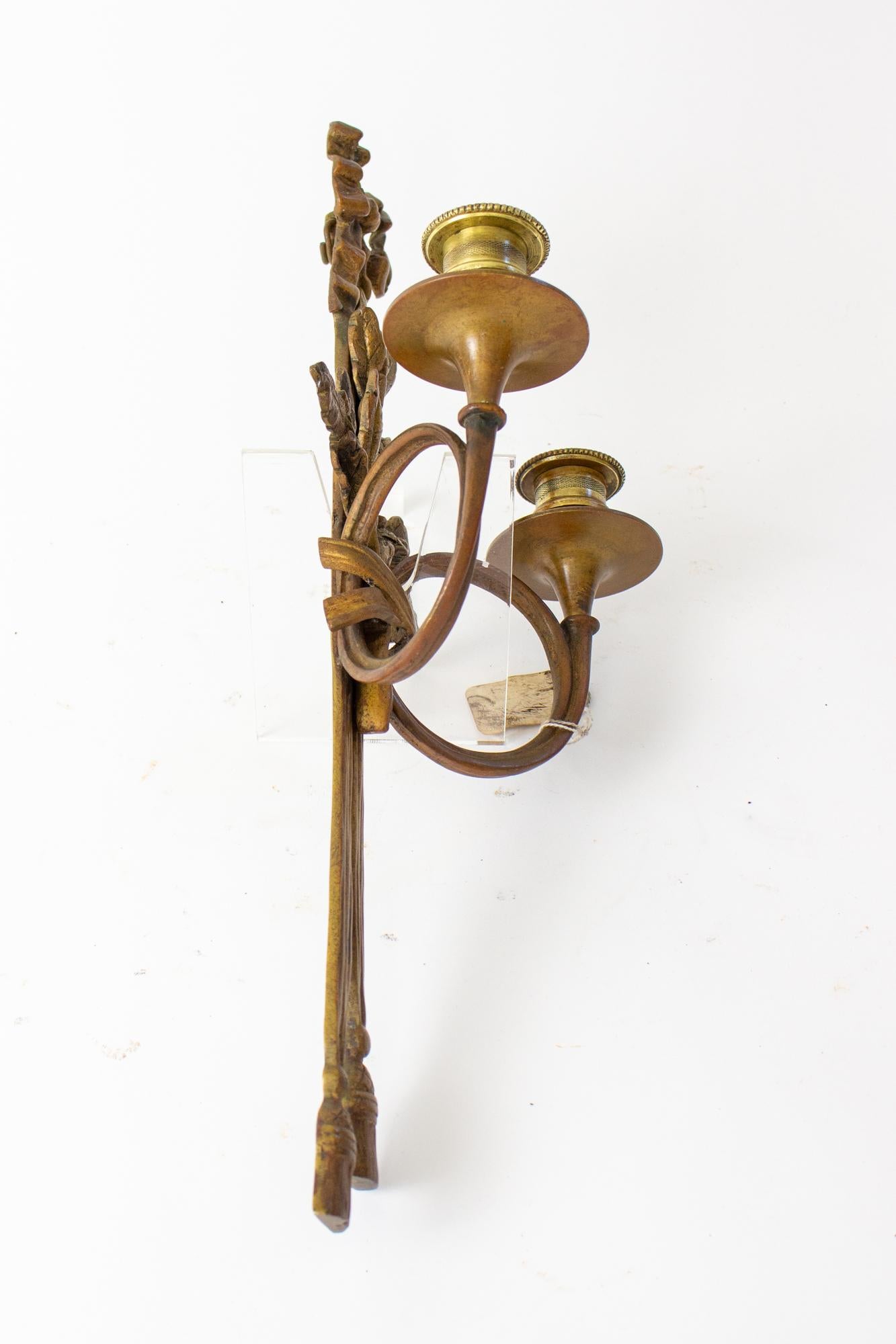 Louis XIV 19th Century Bronze Candle Sconce For Sale