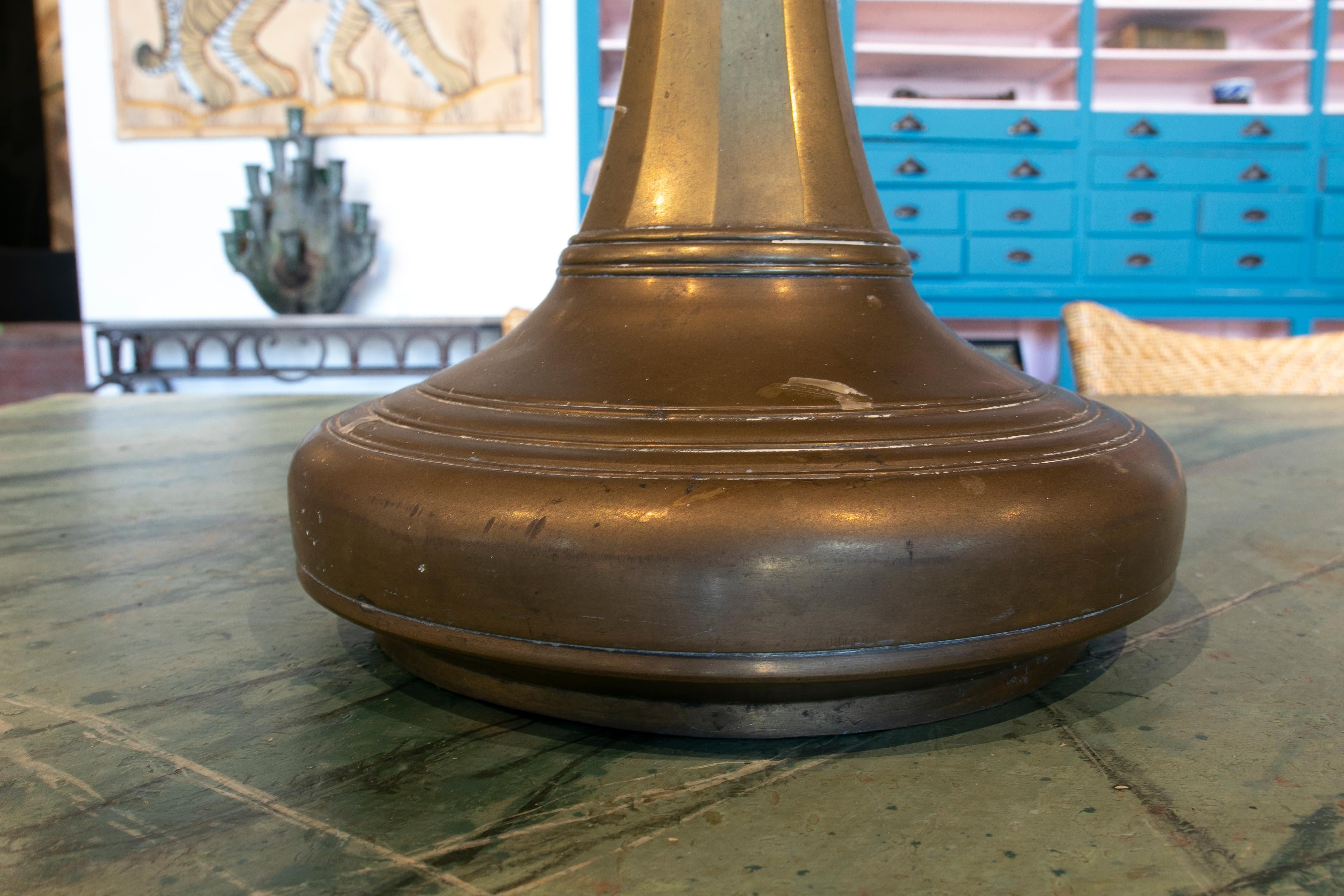 19th Century Bronze Candleholder with a Round Base 7