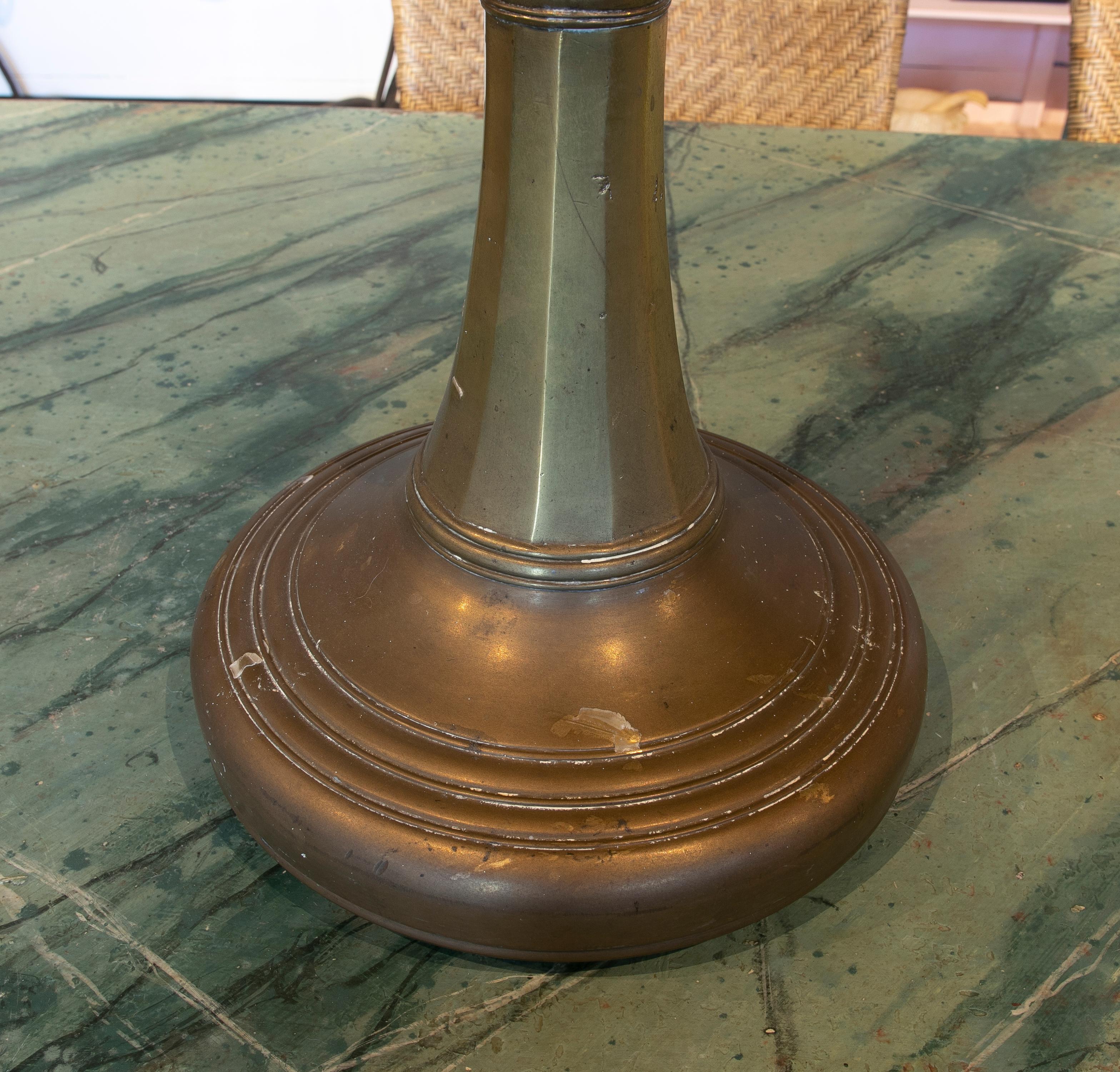 19th Century Bronze Candleholder with a Round Base 3