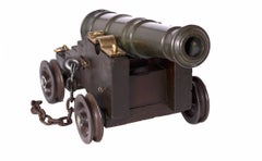 19th Century Bronze Cannon Bore Oak Carriage Handmade, Boom