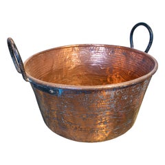 Antique 19th Century Bronze Casserole with Iron Handles