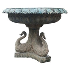19th C. Bronze Center Fountain Basin Sculpture Garden Ornament Spout Antique LA