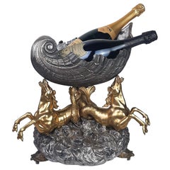 19th Century Bronze Centre Piece Venus Shell Champagne Cooler 'Surtout a Table'