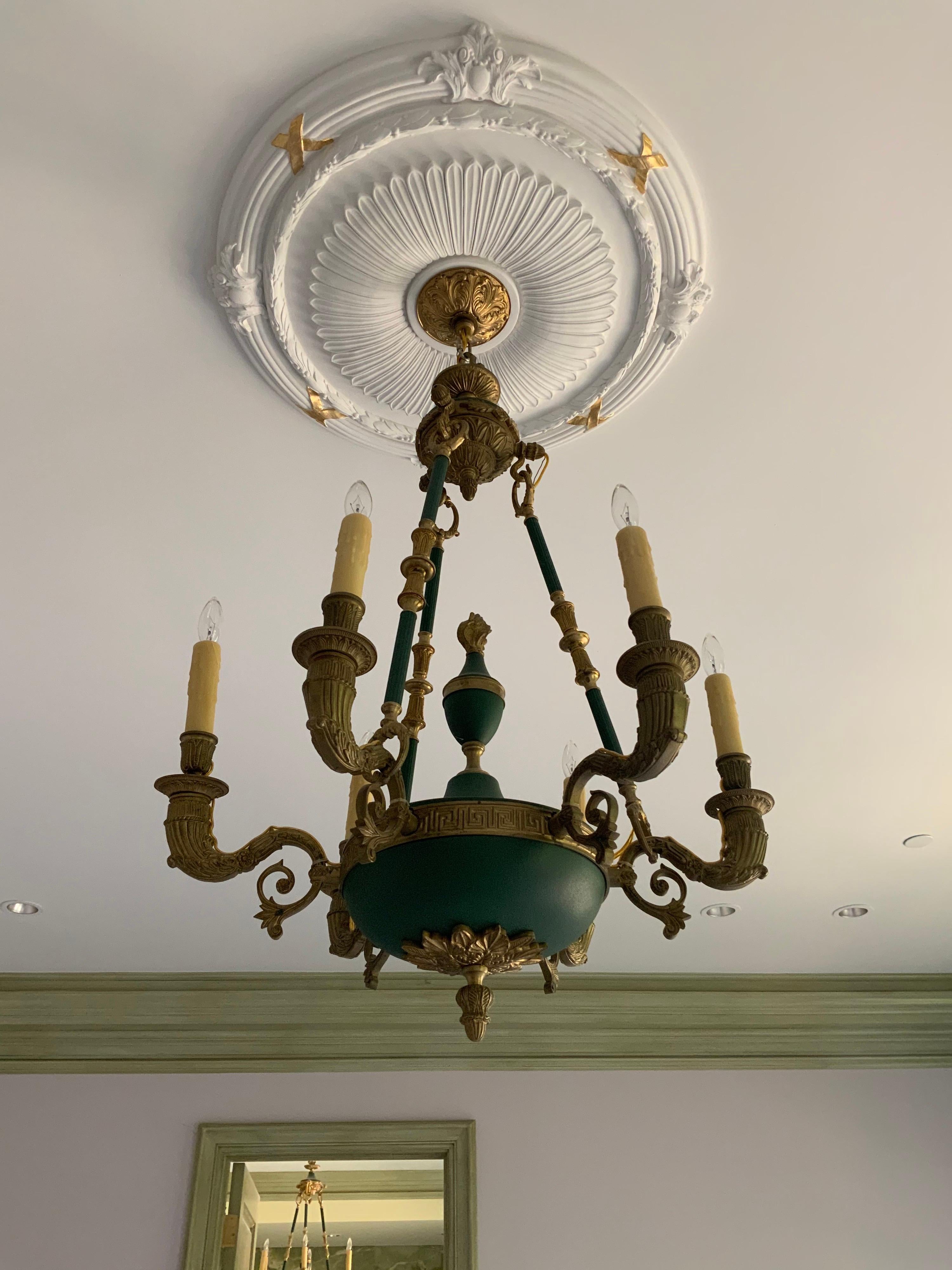 19th Century Bronze Chandelier 