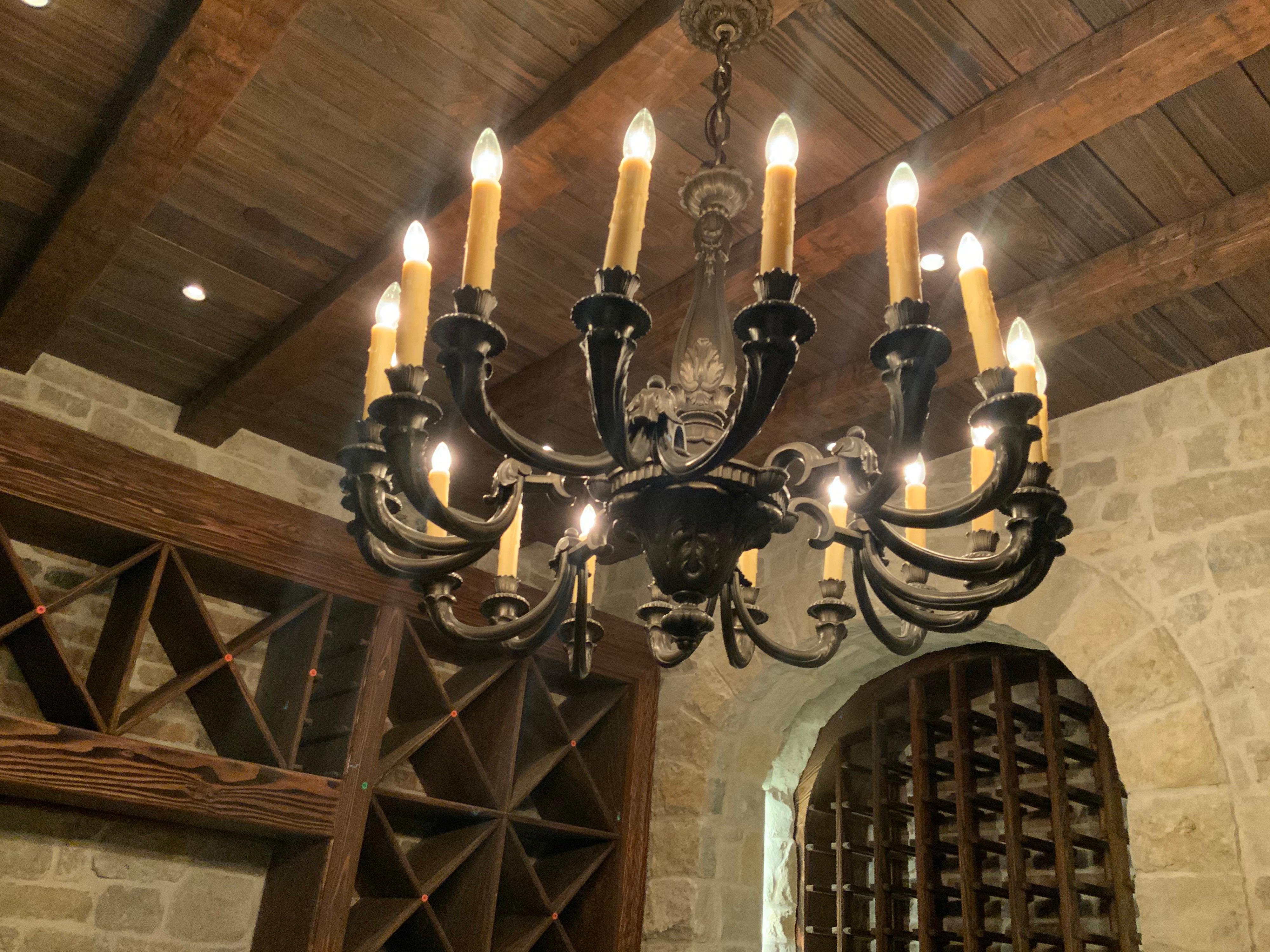 19th Century Bronze Chandelier from France In Good Condition In Dallas, TX