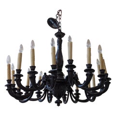 19th Century Bronze Chandelier from France