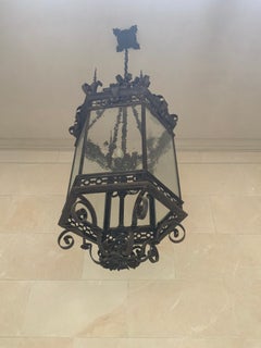 19th Century Bronze Chateau Lantern from France