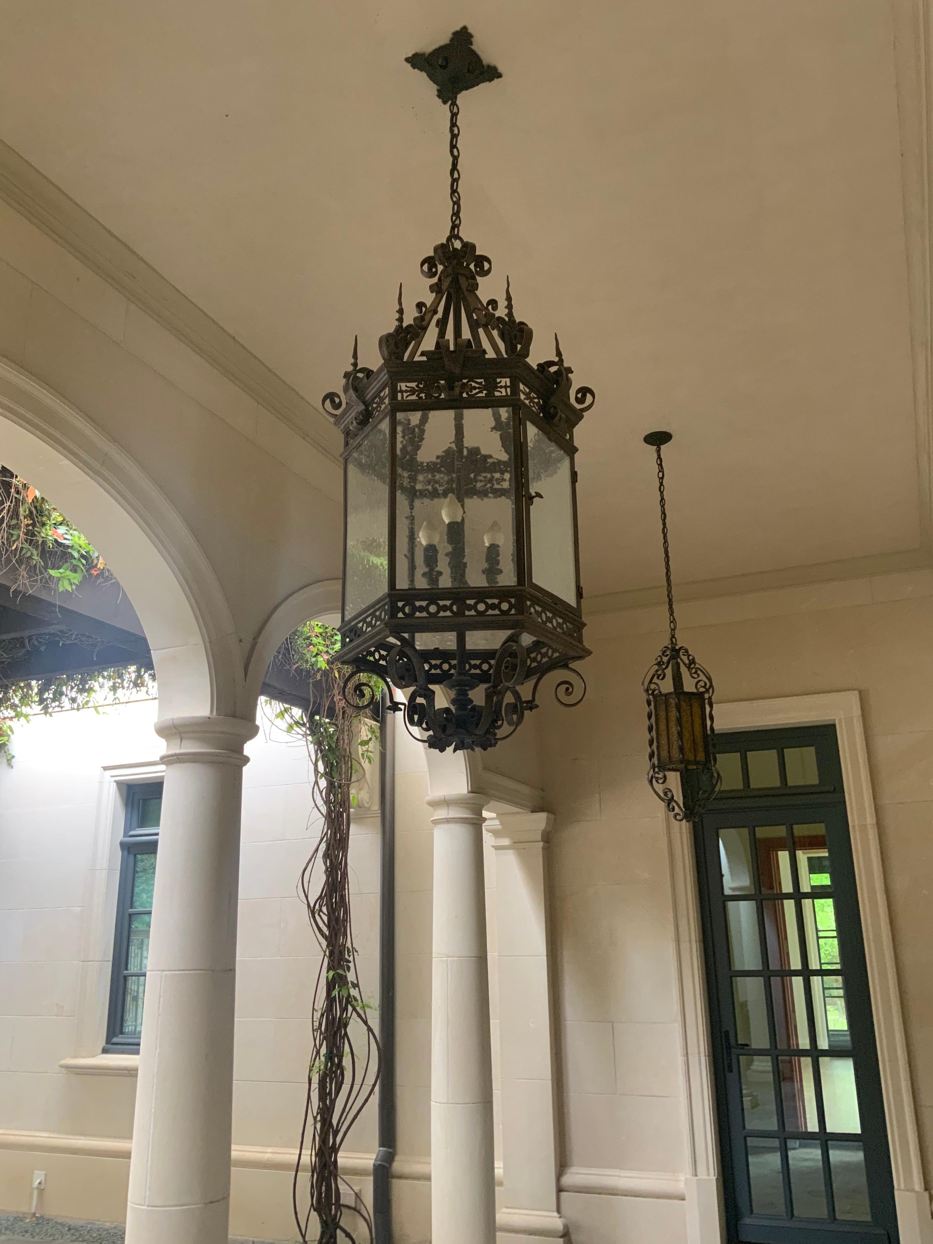 French 19th Century Bronze Chateau Lantern from France For Sale