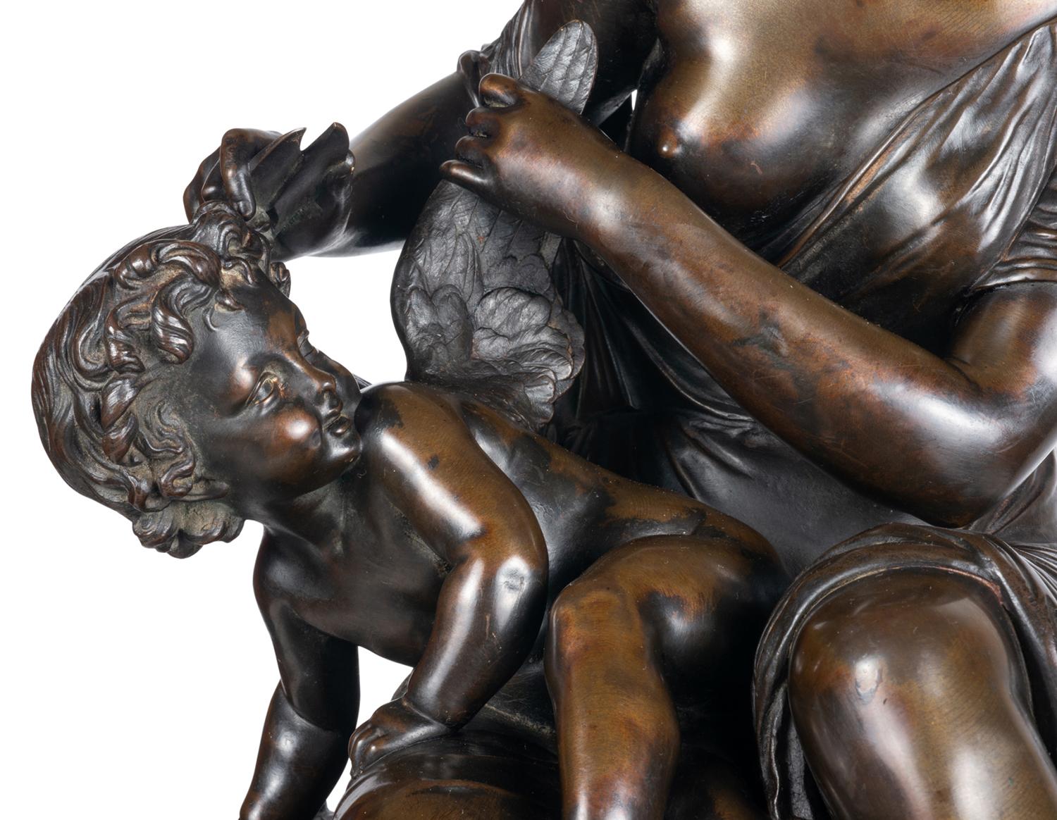 19th Century Bronze Cherub Having His Wings Clipped, by Cumberworth For Sale 1