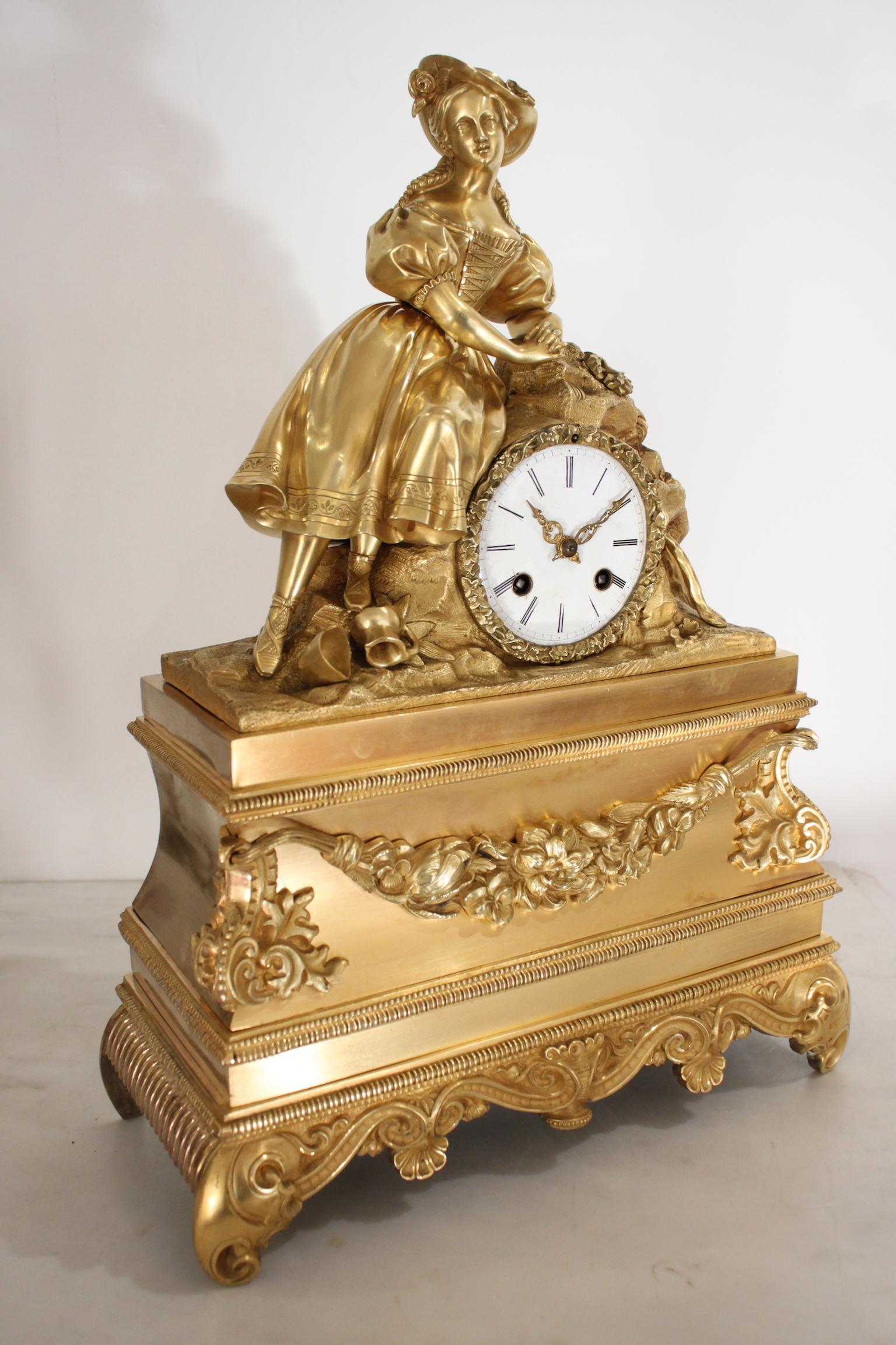 French 19th Century Bronze Clock