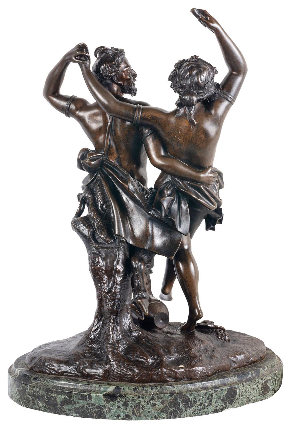 Gruppo di danza classica di Clodion in bronzo del XIX secolo in vendita 3
