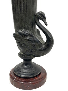 19th Century Bronze Decorative Rhyton Style Shaped Swan Vases