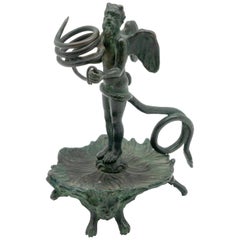 19th Century Bronze Devil Chamberstick