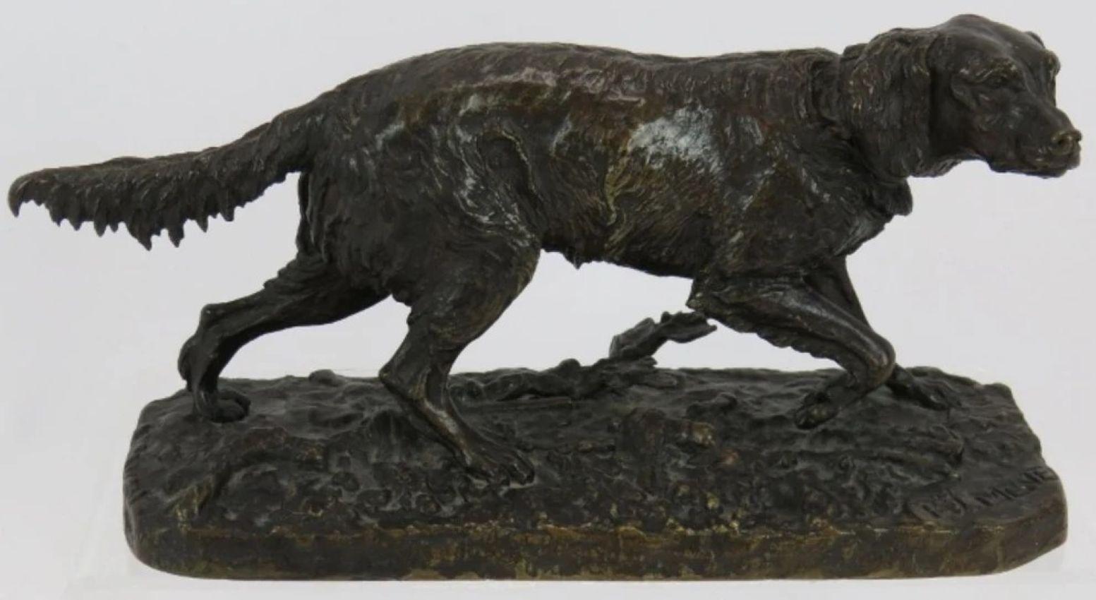 Una bella scultura in bronzo Animalier di un cane setter secondo il famoso scultore francese p j mene
da un collezionista privato
Altezza: 11 cm. Lunghezza: 21,5 cm base 7 cm
Firmato in ottime condizioni
Pierre Jules Mêne (25 marzo 1810 - 20 maggio