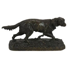 Antique 19th century bronze dog , setter , after p j mene
