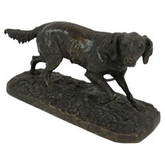 perro de bronce del siglo xix , setter , segun p j mene