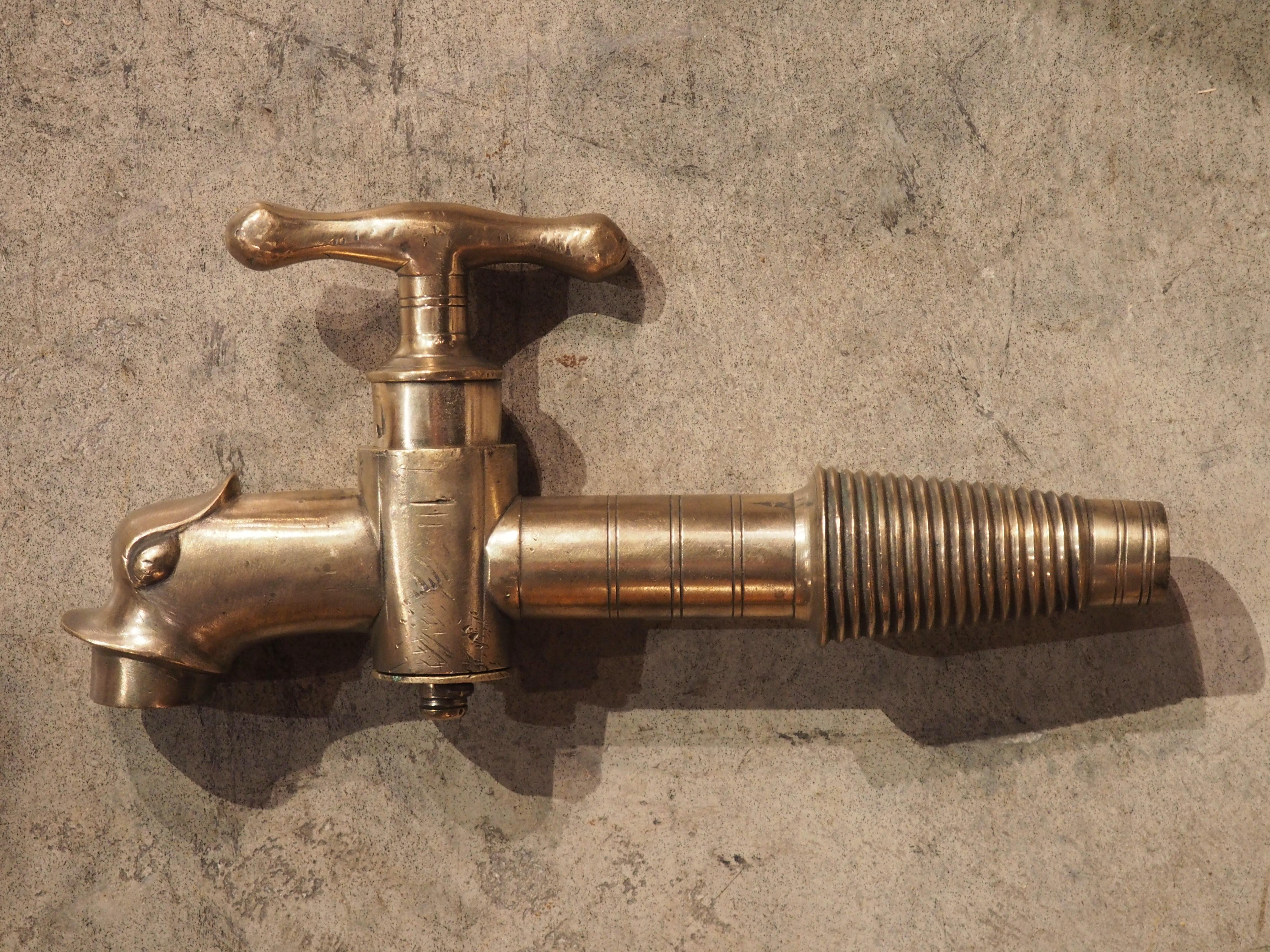 19th Century Bronze Dolphin Form Barrel Spout from France 2