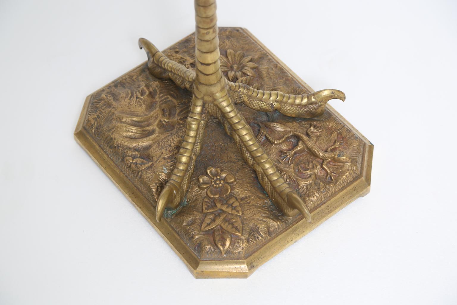 Gilt 19th Century Bronze Doré Talon Table with Marble Top