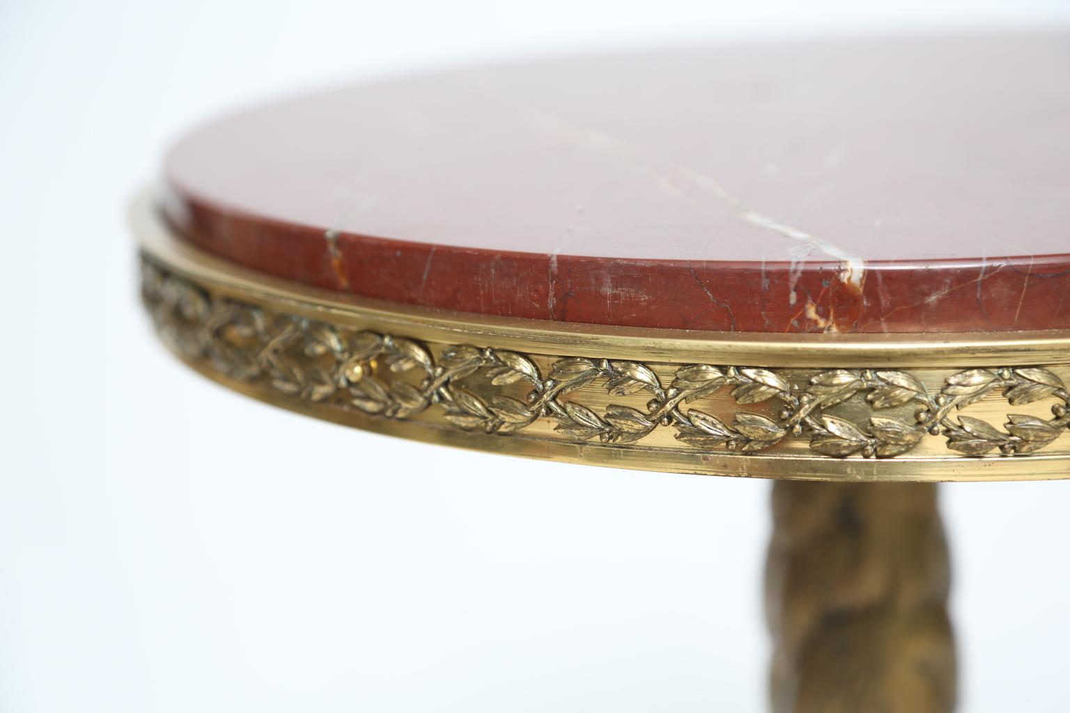 19th Century Bronze Doré Talon Table with Marble Top 2