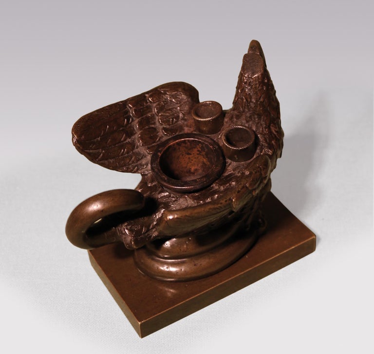 19th Century Bronze Eagle Inkwell For Sale at 1stDibs