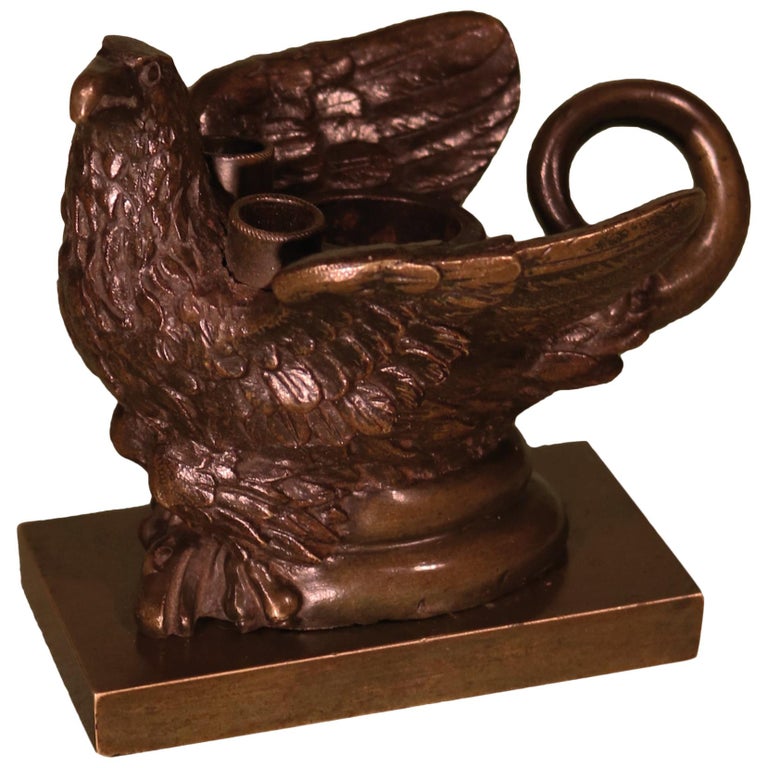 19th Century Bronze Eagle Inkwell For Sale at 1stDibs