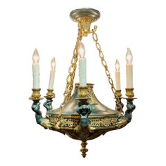 Lampadario stile impero in bronzo del XIX secolo
