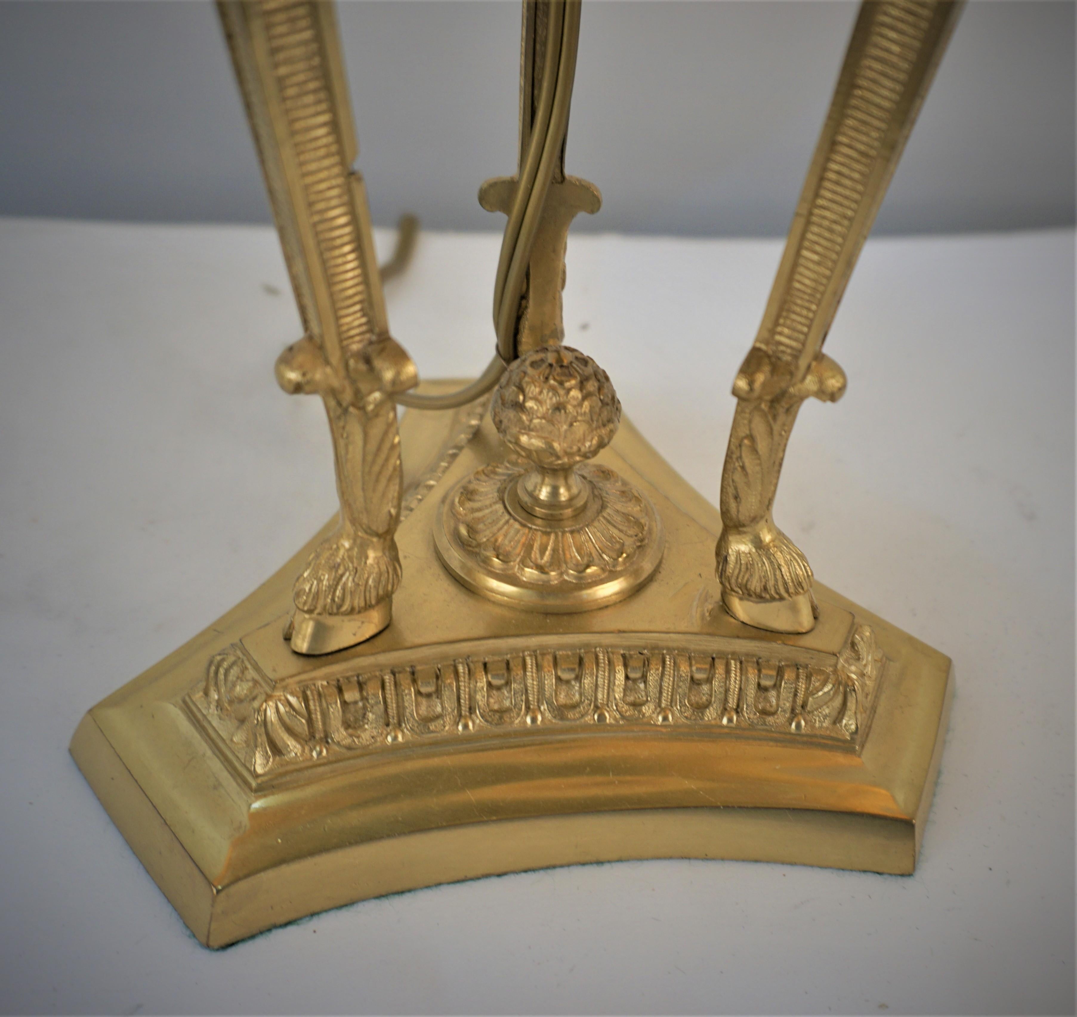 19th Century Bronze Empire Table Lamp 1
