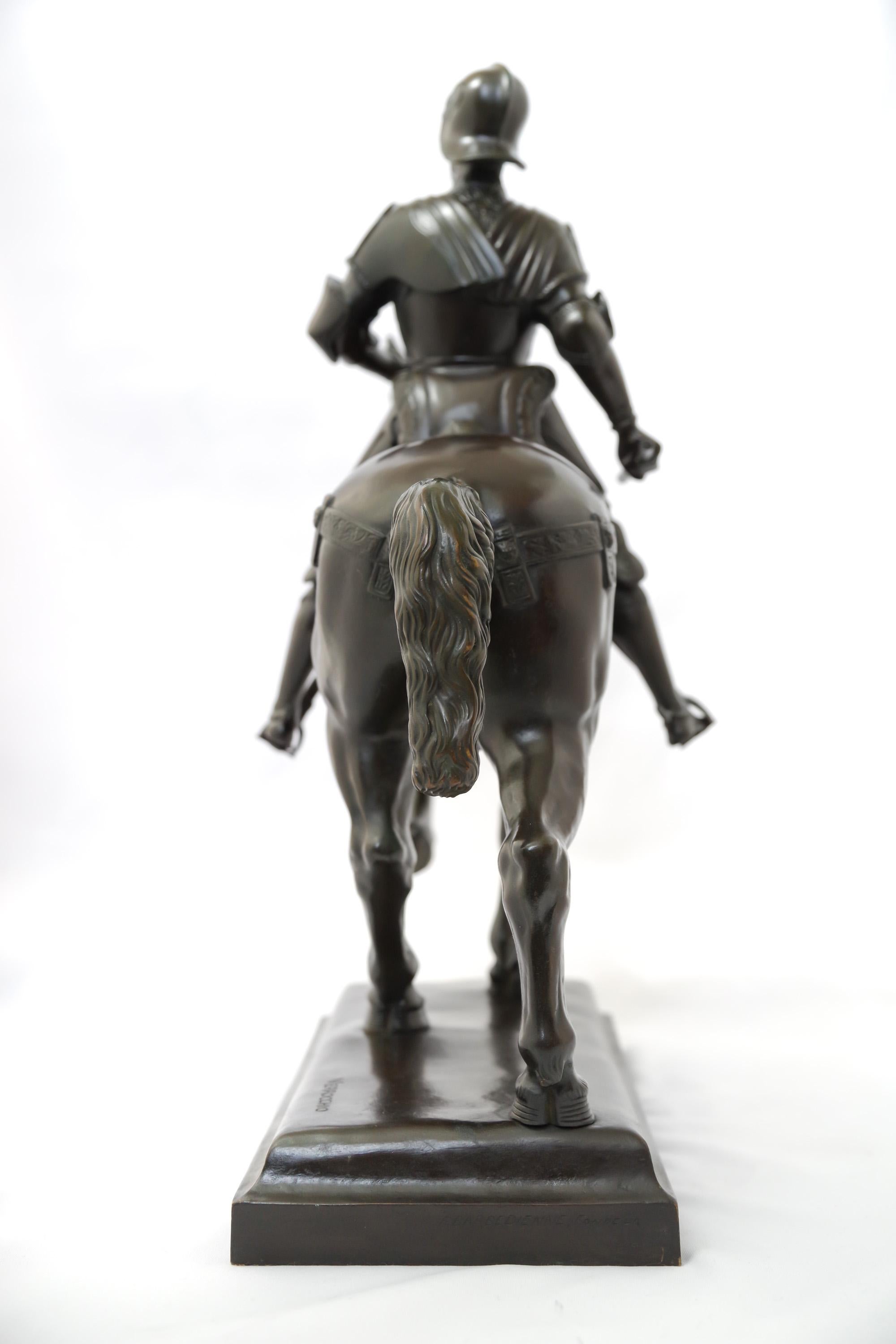 French 19th Century Bronze Equestrian Sculpture of Colleoni by Barbedienne Foundry