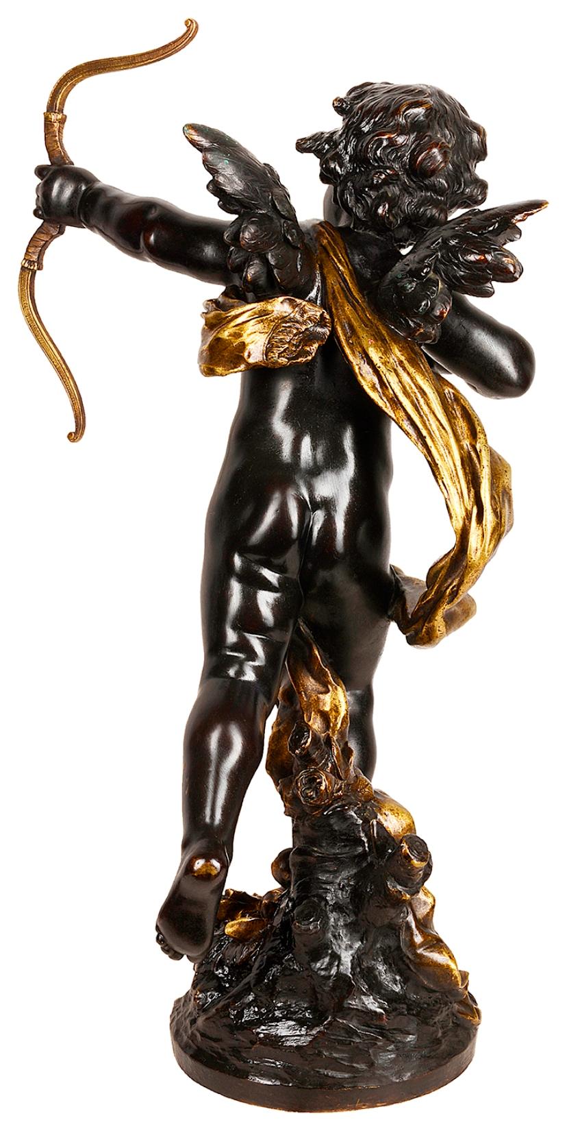 Classical Greek 19th Century Bronze Eros, by Aug. Moreau For Sale
