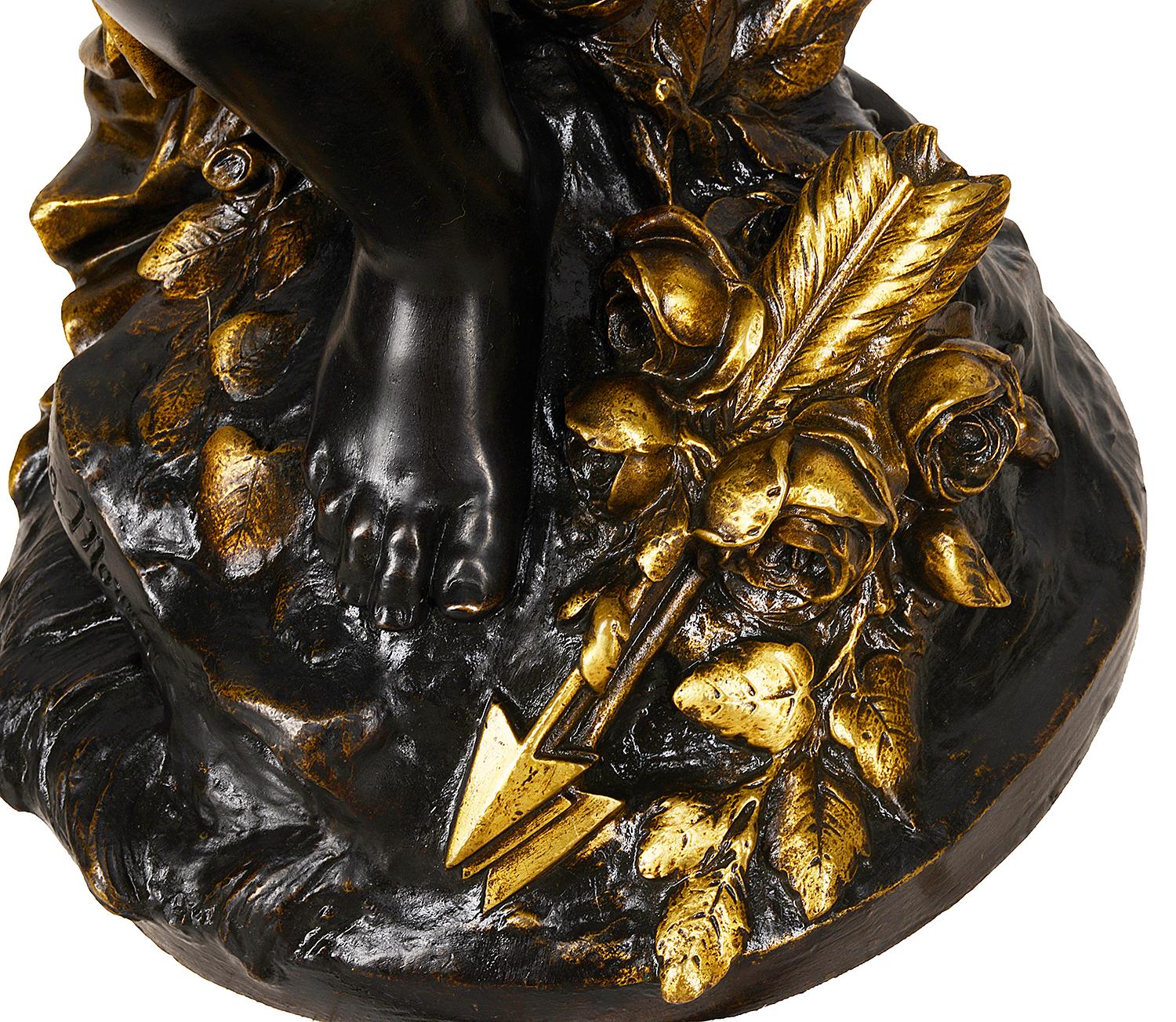 19th Century Bronze Eros, by Aug. Moreau In Good Condition For Sale In Brighton, Sussex